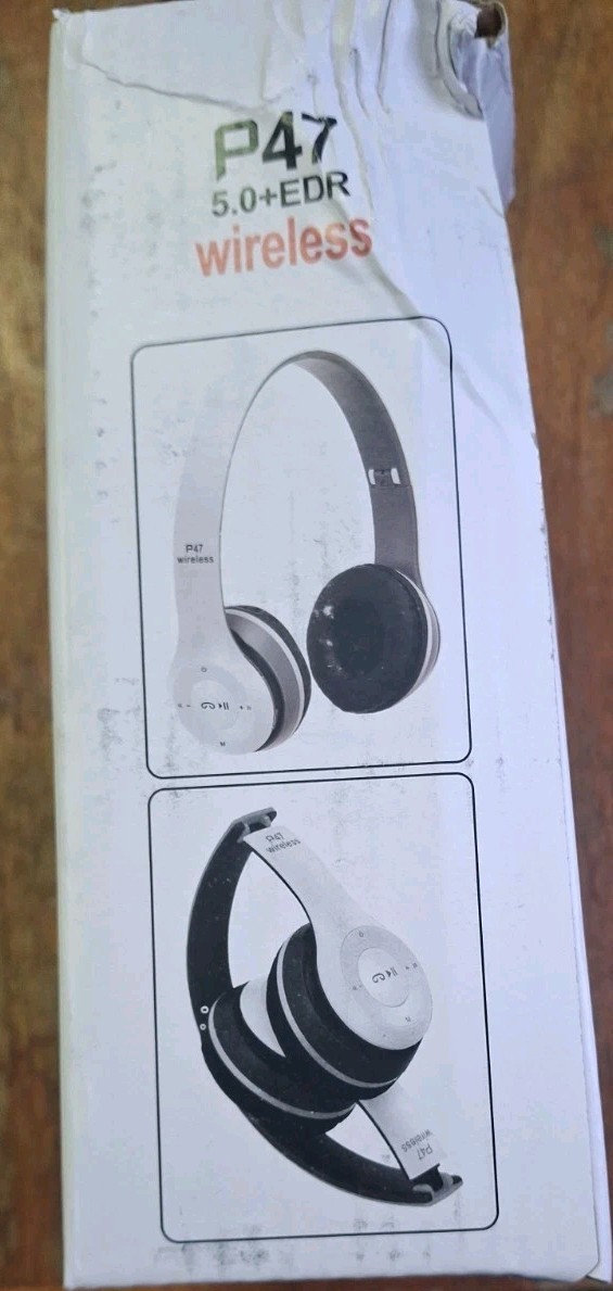 P47 5.0+EDR Wireless Bluetooth Over the Ear Headphones – Damaged Box – Disc S&H