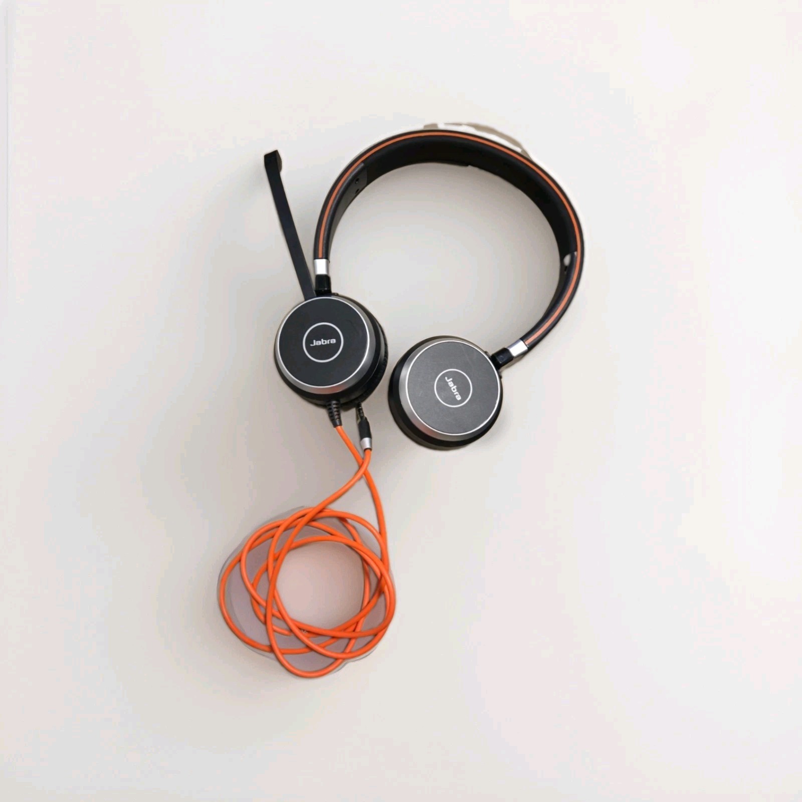 Jabra Evolve 40 Stereo Headset Black ENC010 USB 3.5mm Skype PC Mac Boom Mic Case