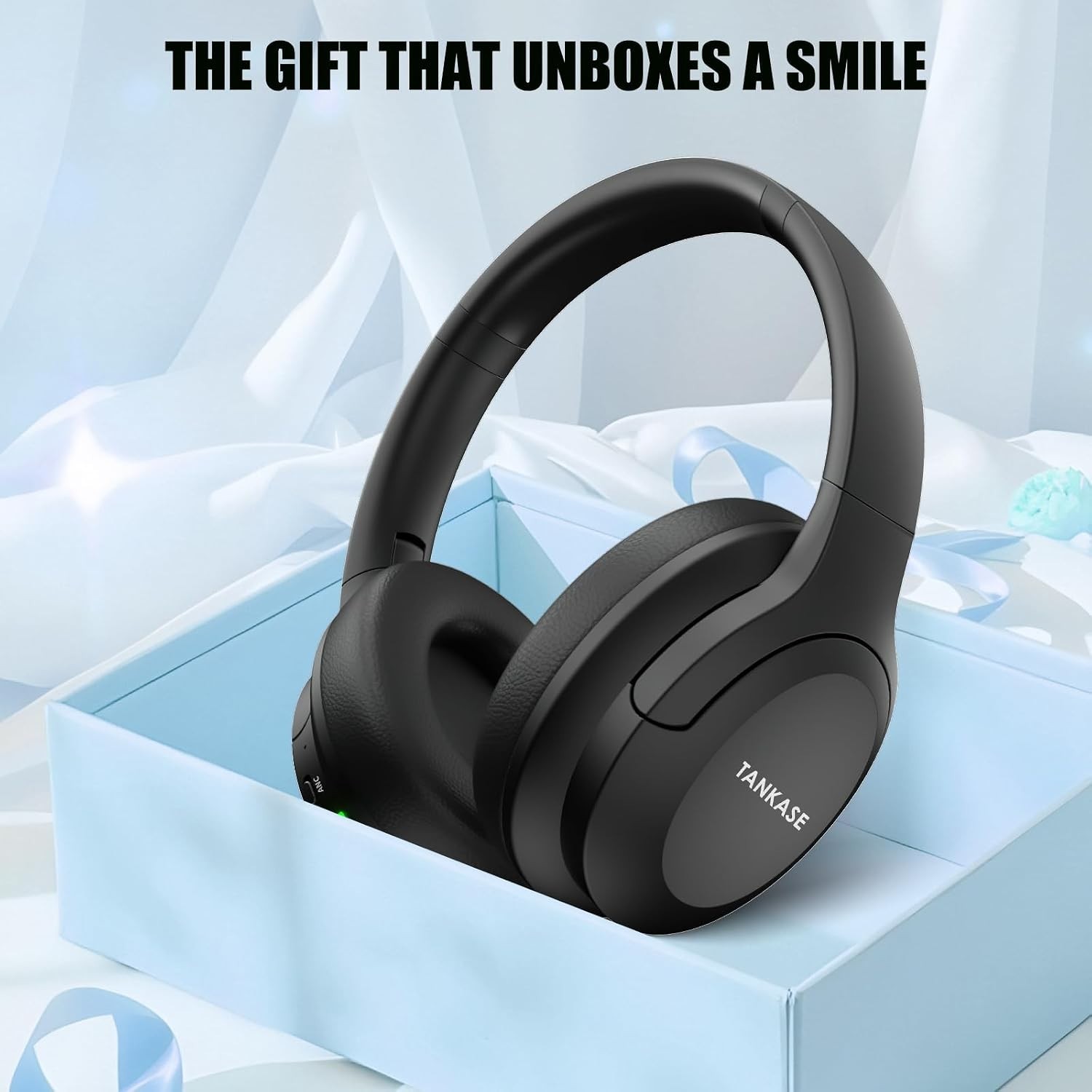 Active Noise Cancelling Over-Ear Headphones with 100H Playtime – Black