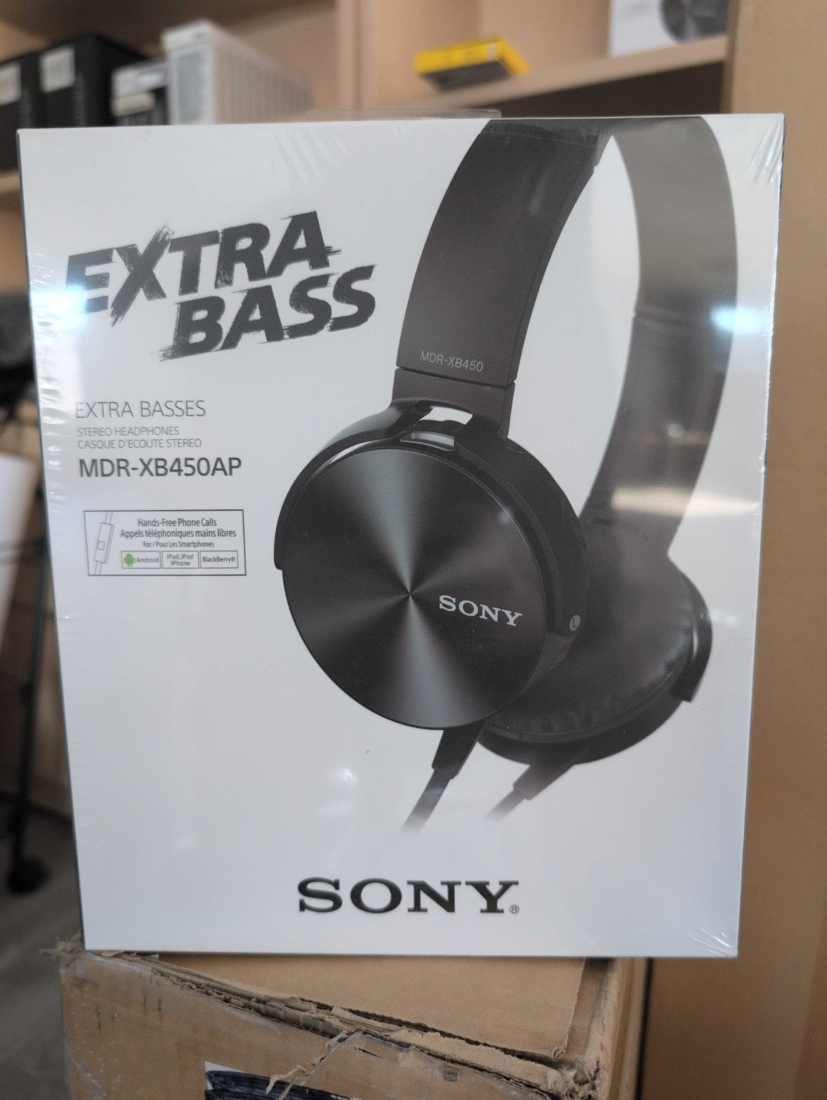 Sony MDR-XB450AP Extra Bass On the Ear Headphones – Black