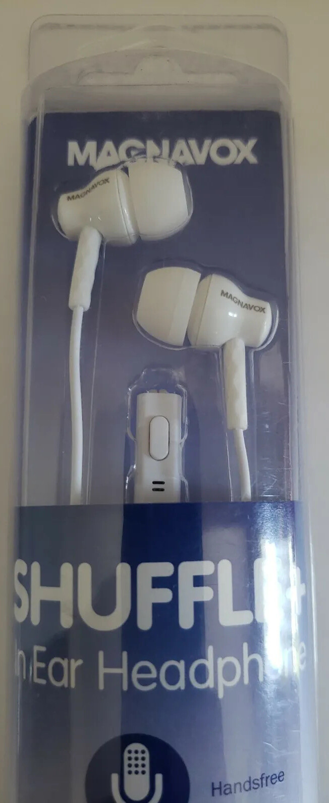 New MAGNAVOX SHUFFLE + IN EAR HEADPHONES CLEAR BASS white