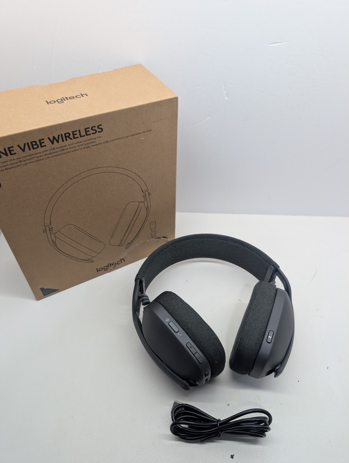 Logitech Zone Vibe Wireless Bluetooth Headphones Noise Canceling no dongle
