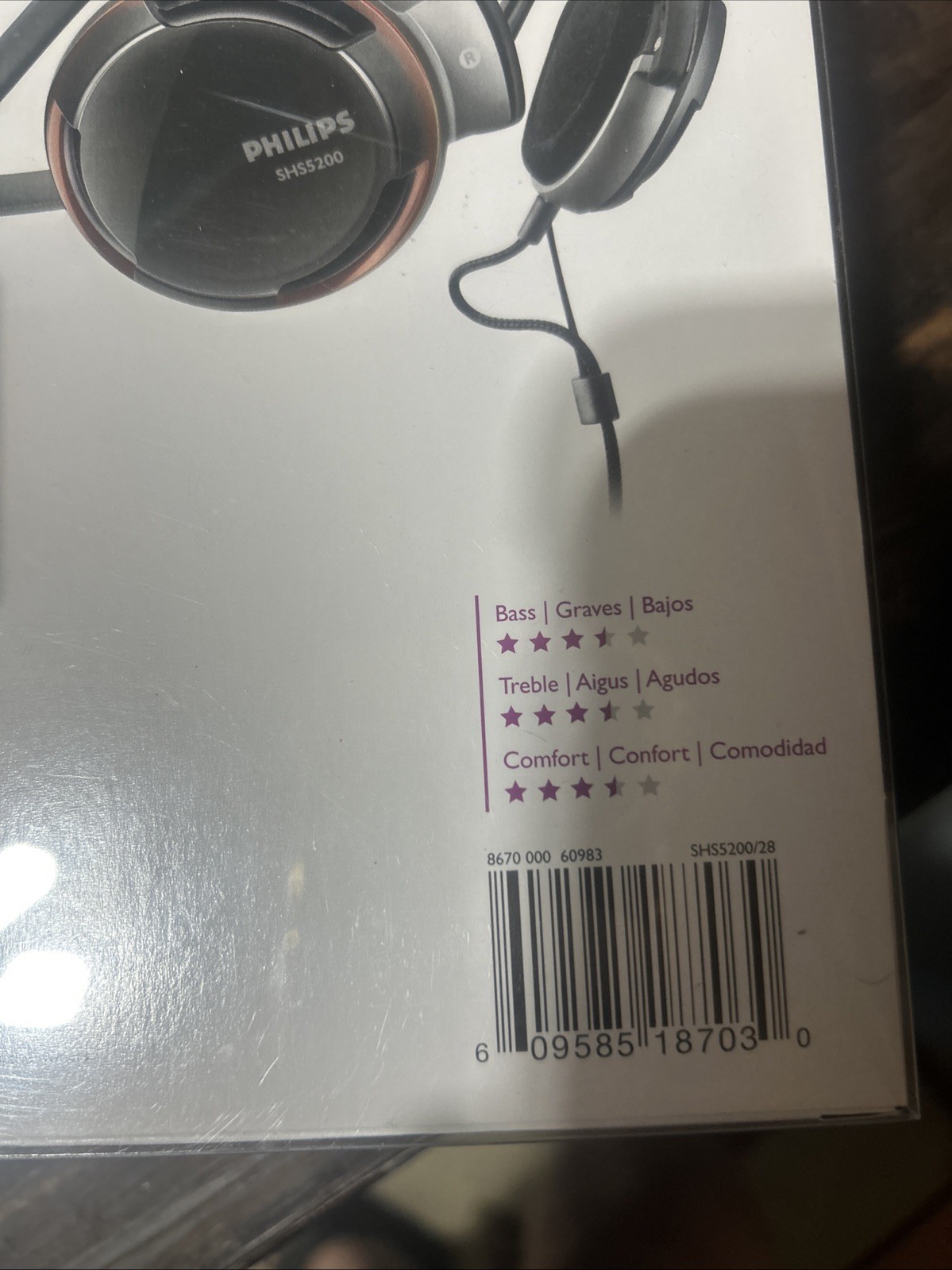 Philips SHS5200 Rich Bass Neckband Headphones Wired 3.5mm New Sealed