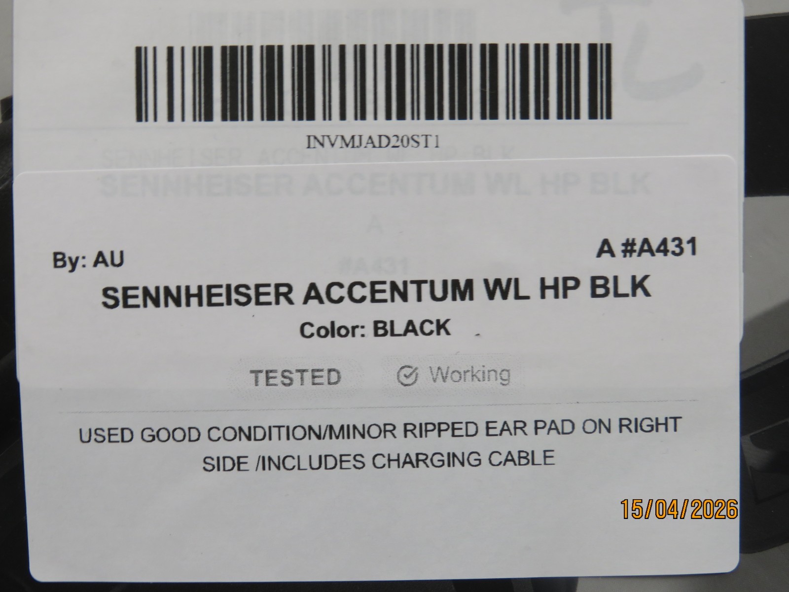 Sennheiser Accentum Wireless Headphones – Black [A431]