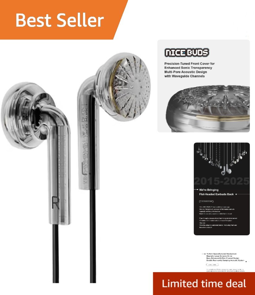 Nice Buds Flat-Headed Earbuds – Stylish Design, Superior Sound for All Devices