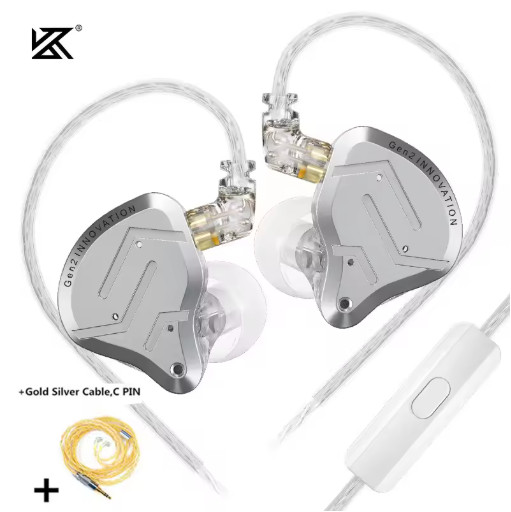KZ ZSN Pro 2 Hybrid 1BA 1DD Wired IEM Earphones HiFi Sound