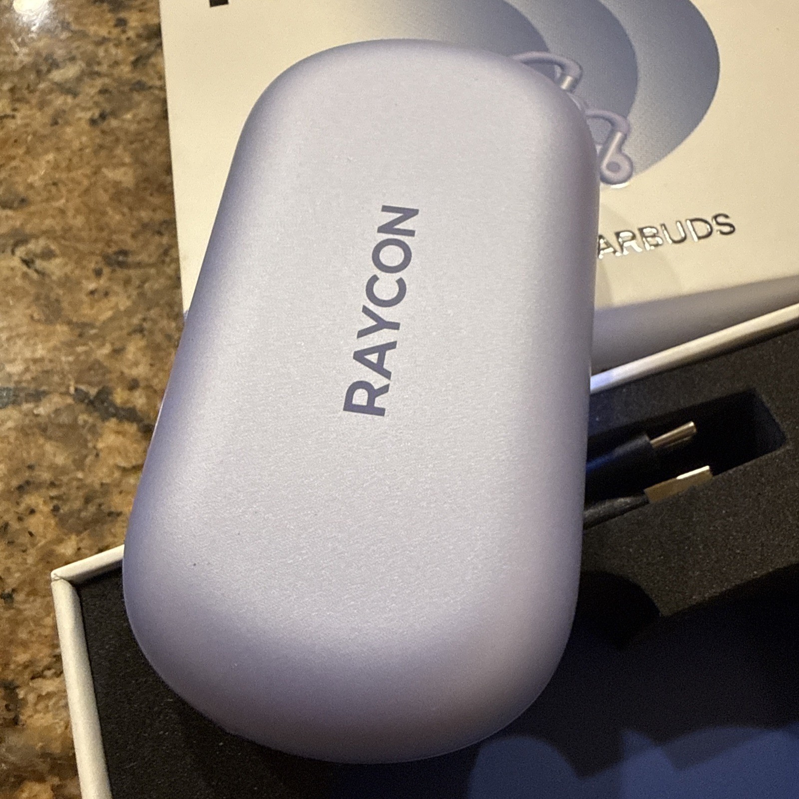 Raycon Fitness Open-Earbuds Bluetooth Wireless Headphones IPX5 Waterproof Purple