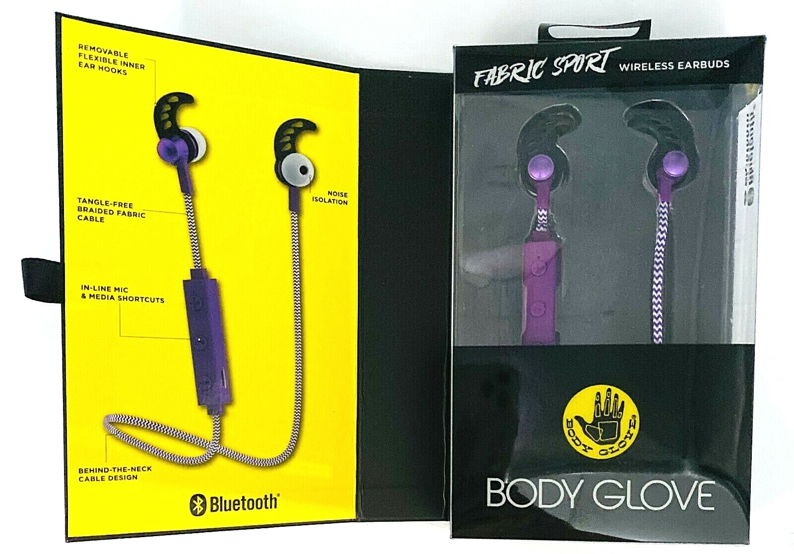 Body Glove Fabric Sport Purp Bluetooth Earbuds