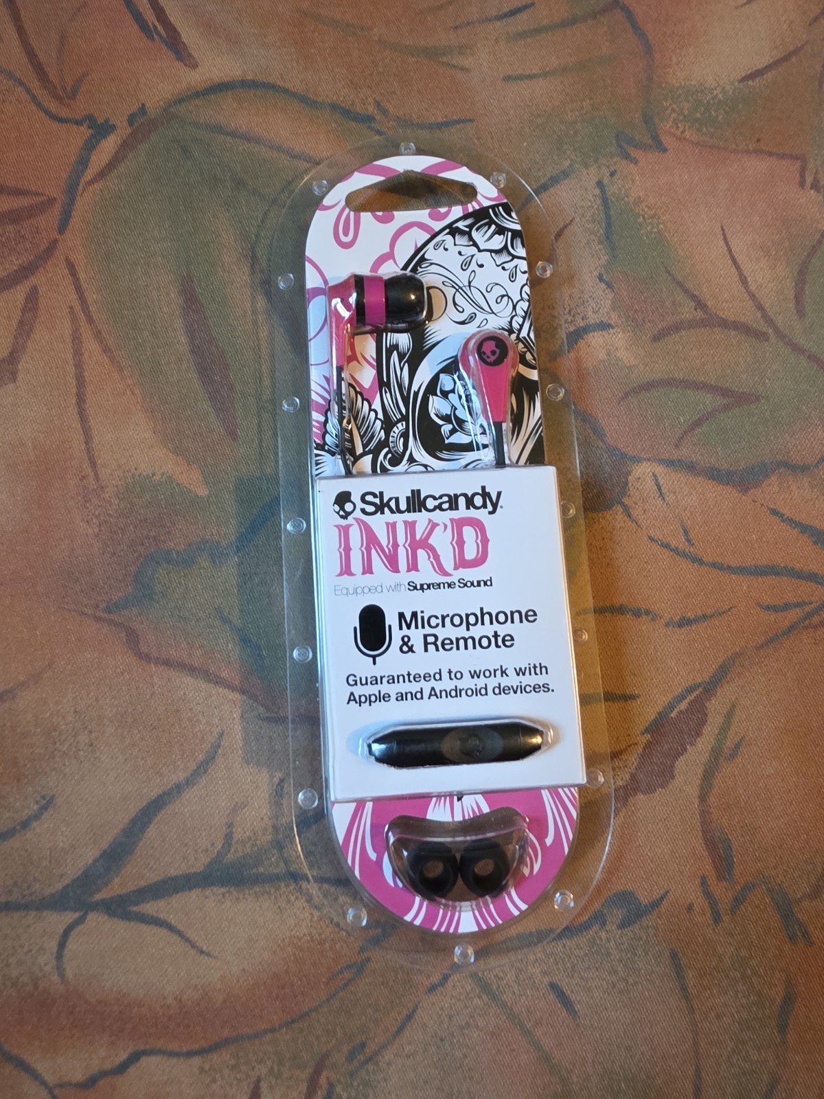 Skullcandy S2IKDY-010 Ink’d Earbud Headphones with Mic, Red, New! Pink
