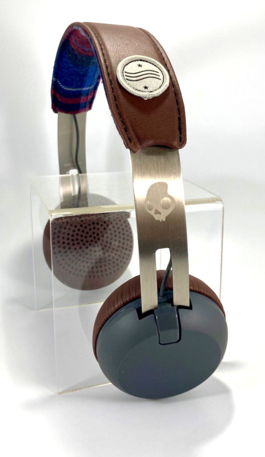 Skullcandy Grind Tap Tech Wired Headphones Brown Plaid Edition Detachable