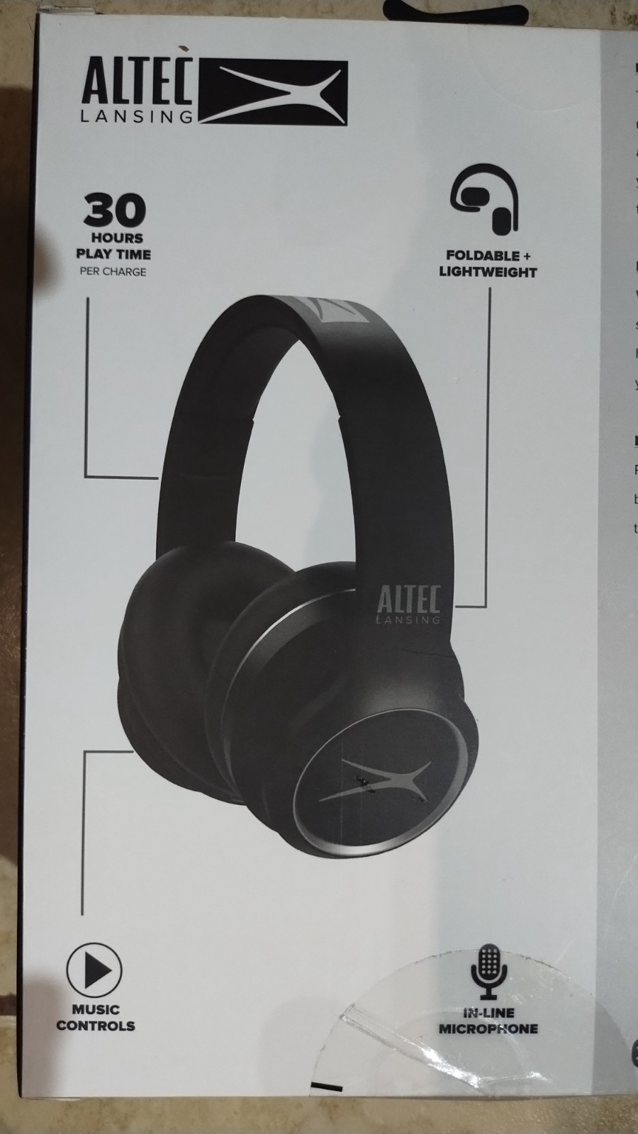 Altec Lansing R3volution X Wireless Bluetooth Headphones Black MZX009-BLK ONYX