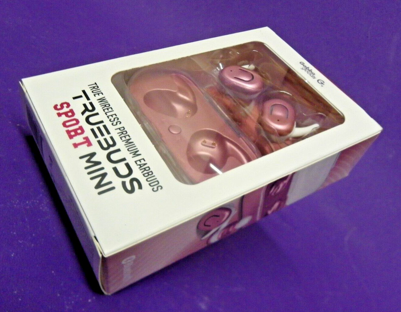Gabba Goods TrueBuds Sport Mini Wireless Bluetooth Earbuds Metallic Pink New