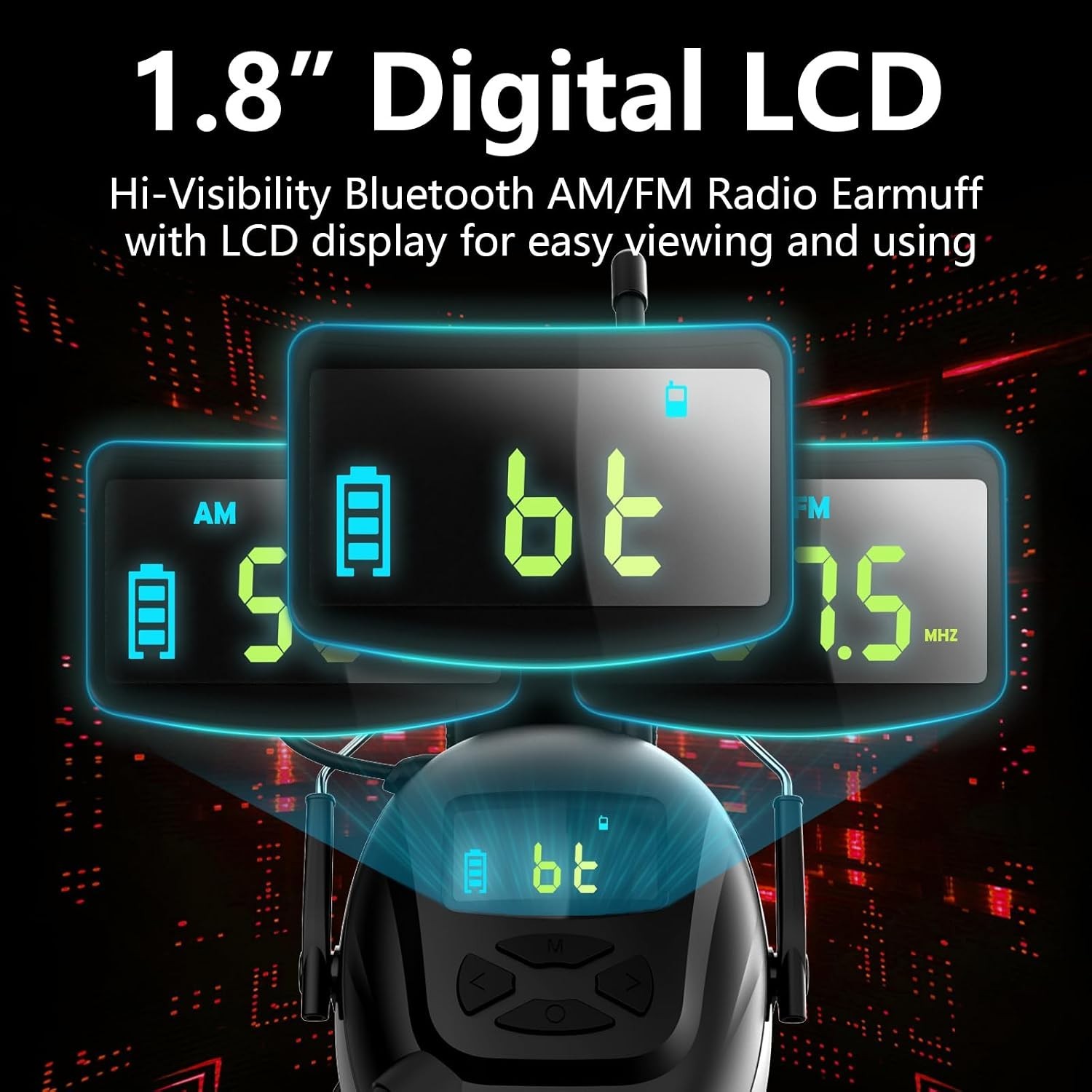 30 dB SNR Safety Earmuffs with Rechargeable Bluetooth Radio – 45H Listening Life