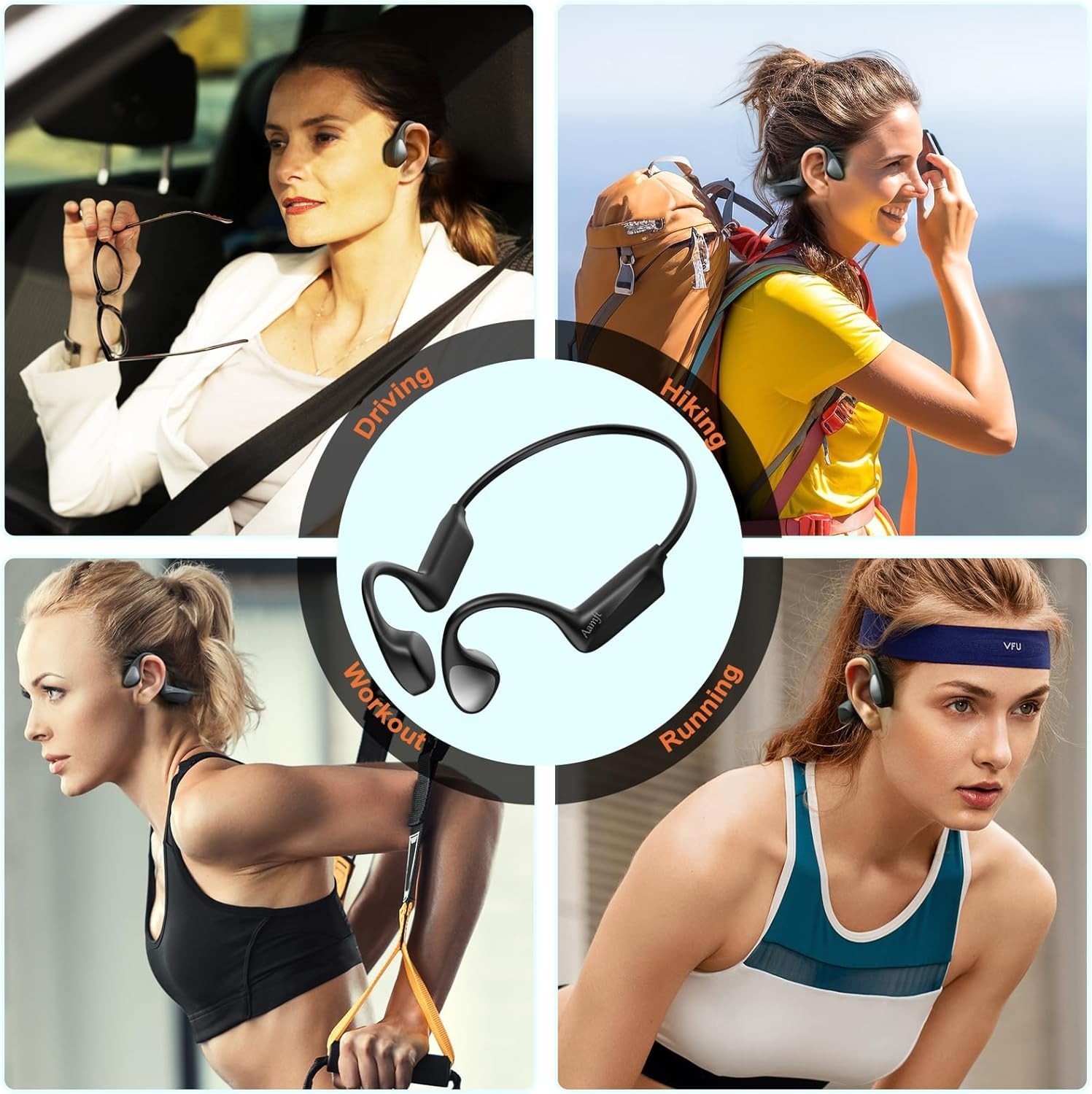 Auriculares de Conducción Ósea Bluetooth 6.0 IPX6 10H para Deportes. Nuevo