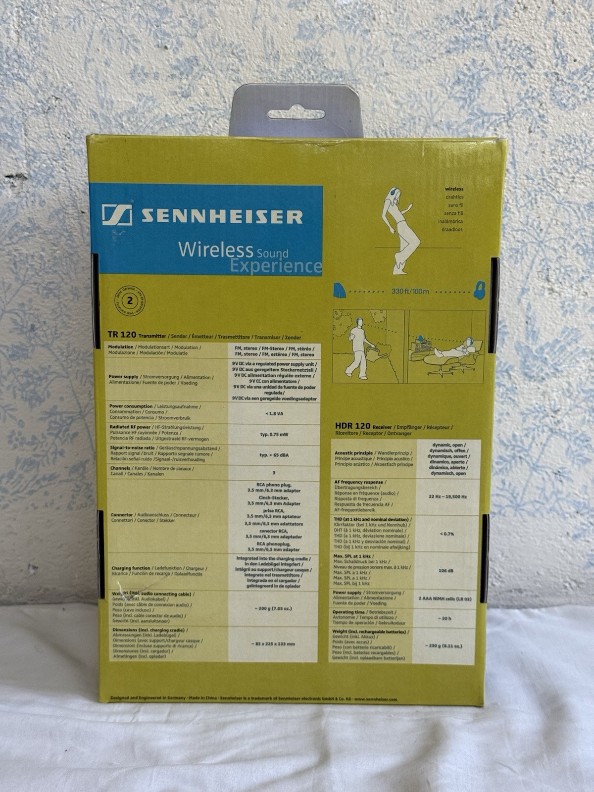 Sennheiser RS 120 Wireless Headphone System HDR 120 w/ Box Base Cord Untested