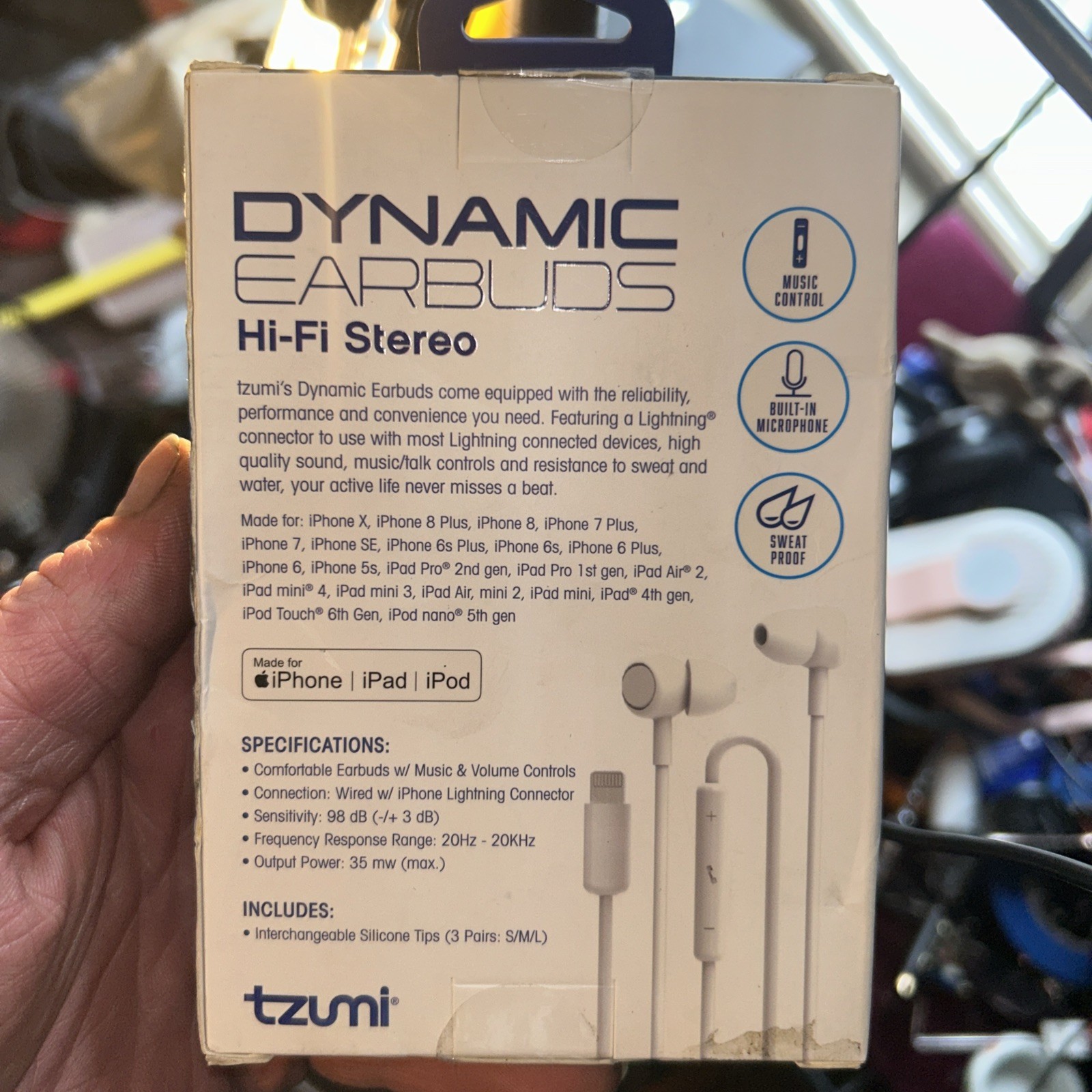 Tzumi Dynamic Hi-Fi Stereo Earbuds for Apple iPod iPad iPhone White