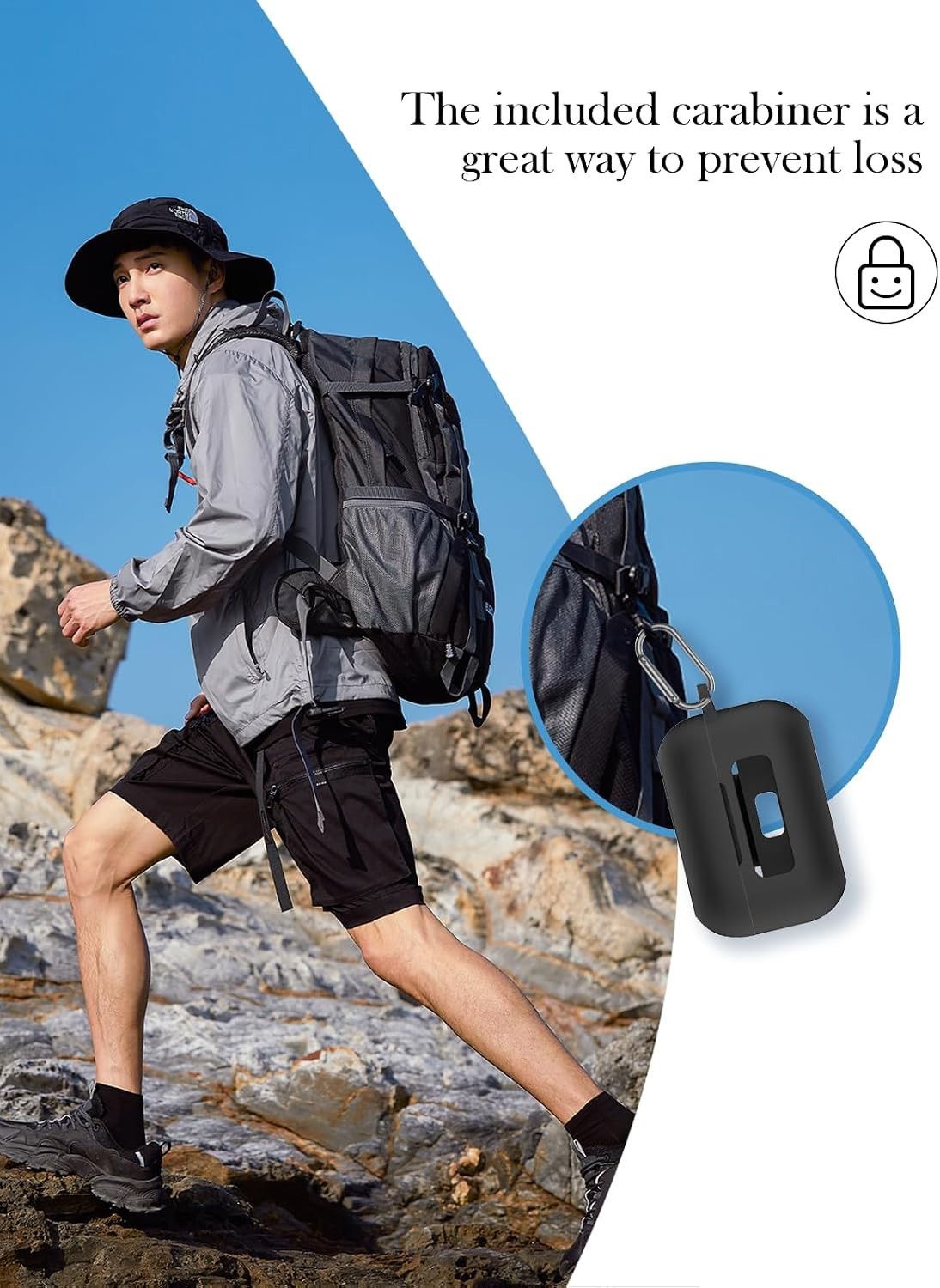 Black Silicone Case for TOZO NC9 Earbuds with Keychain & Accessories