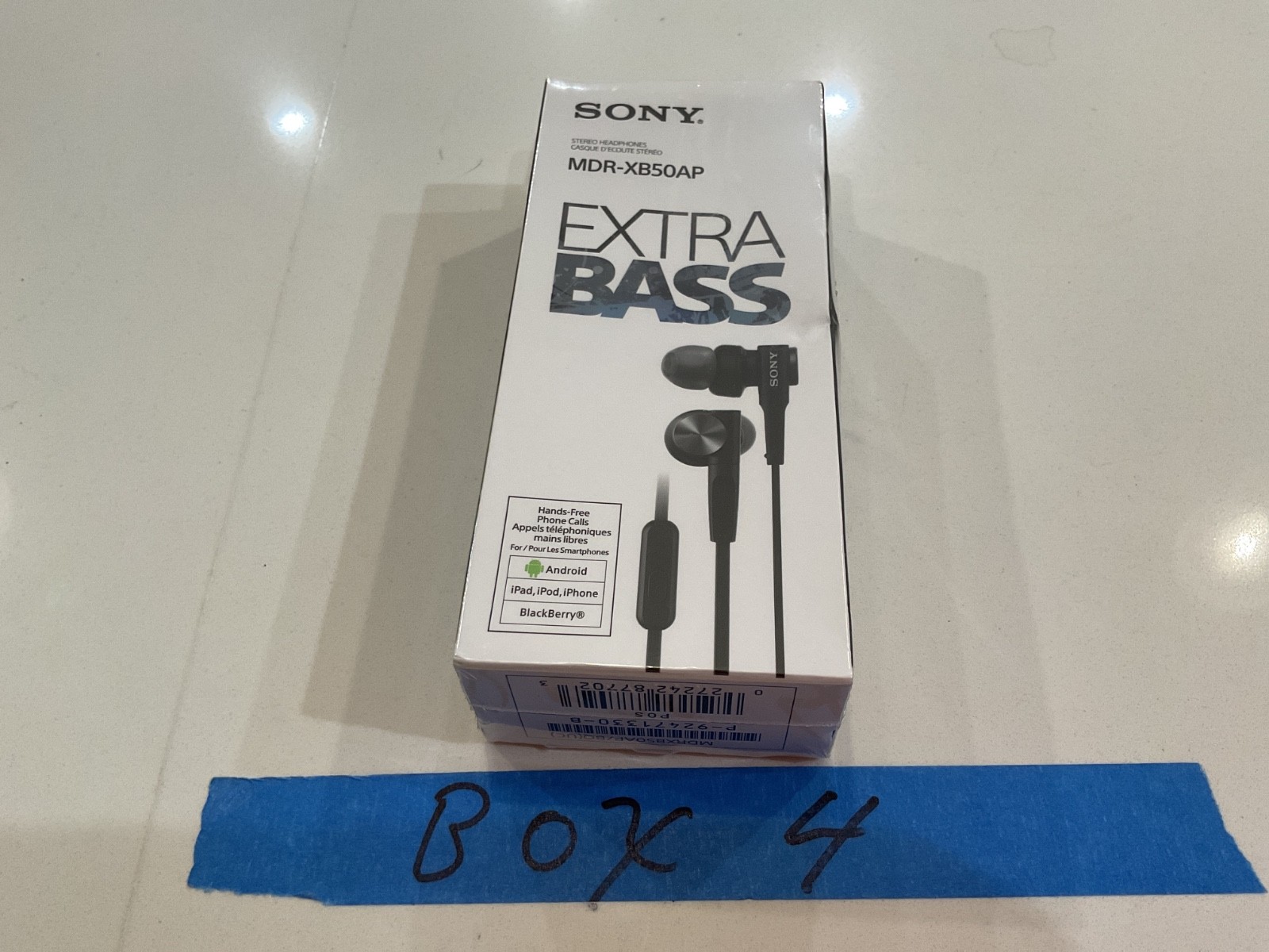 Sony MDR-XB50AP Wired Headphones Black Hands Free Phone Calls Voice Command NEW
