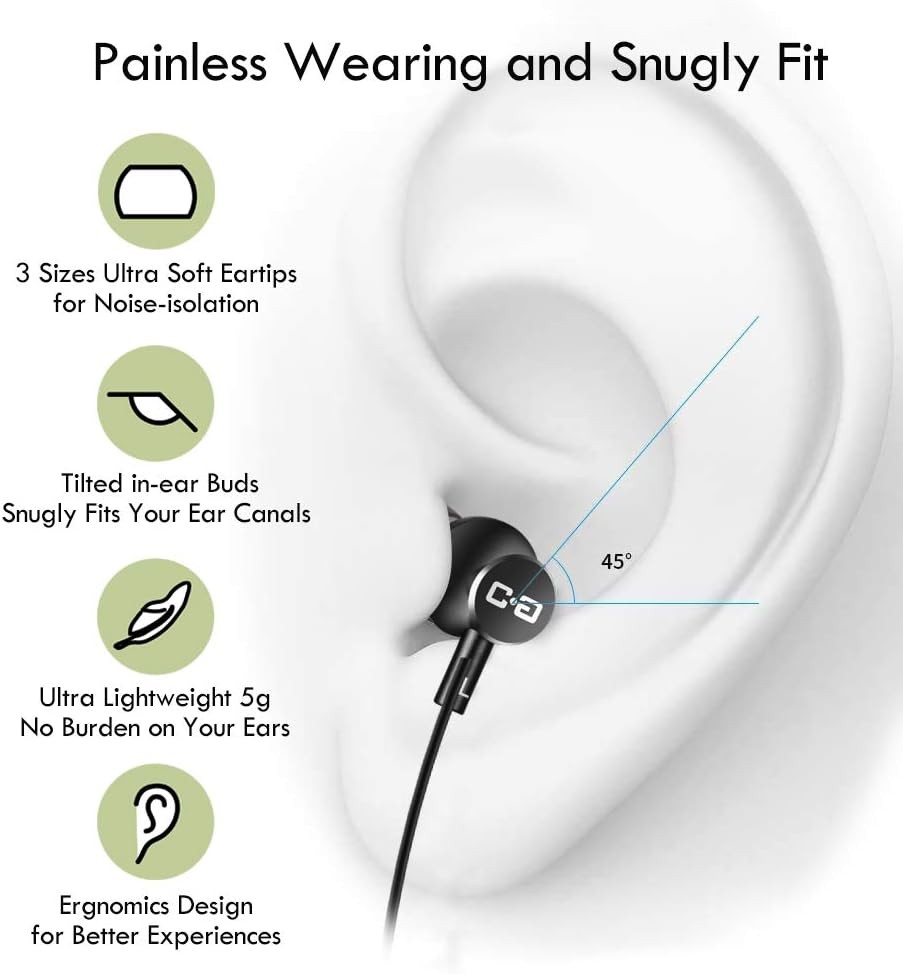 Headphones for TV with Long Cord Earbuds 12Ft 3.5M Extension Cable Earphones New