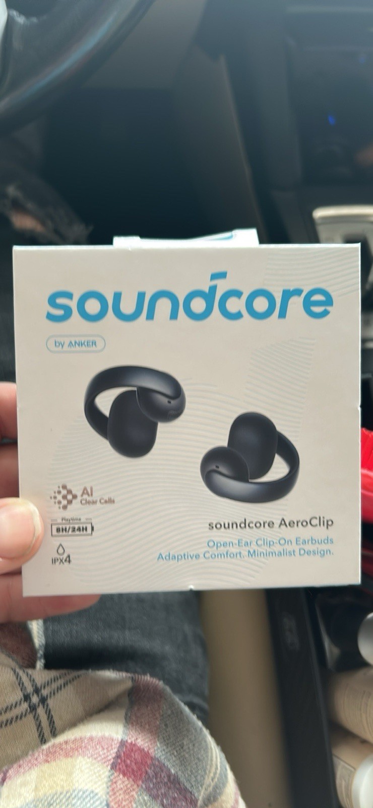 soundcore AeroClip Open-Ear Clip-On Earbuds Black USB-C 12mm AI Clear Calls