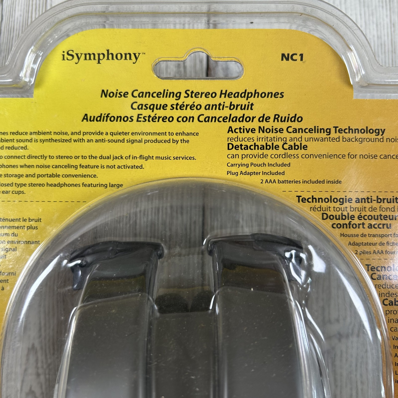 iSymphony NC1 Noise Canceling Stereo Headphones – Detachable Cable & Airplane