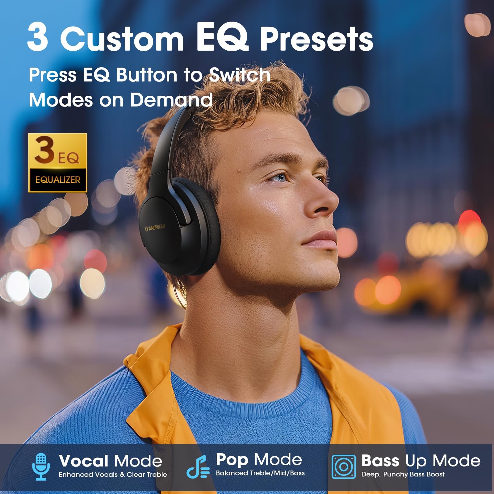 Bluetooth Headphones Over Ear, 80 Hrs Playtime Wireless Headphones with ENC M…