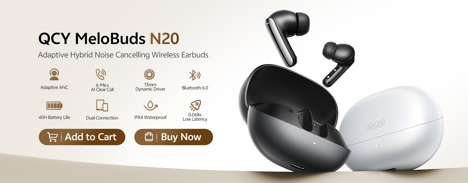 Qcy H3 Pro Anc Wireless Headphone 50db Noise Canceling Hi-res Spatial Audio Earp