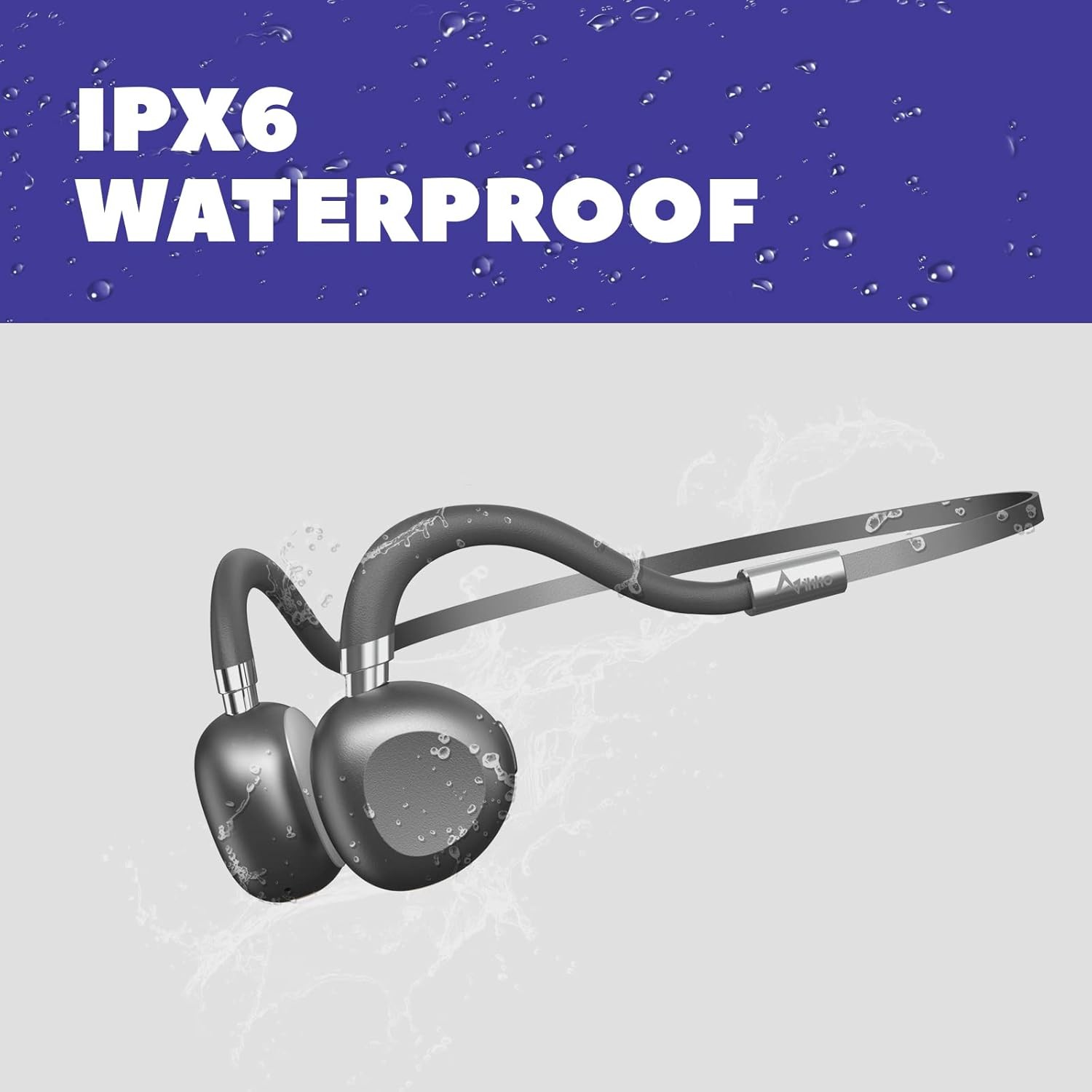 RARE Ikko Breezy ITG01 Bone Conduction Bluetooth Wireless Headphones White IPX6