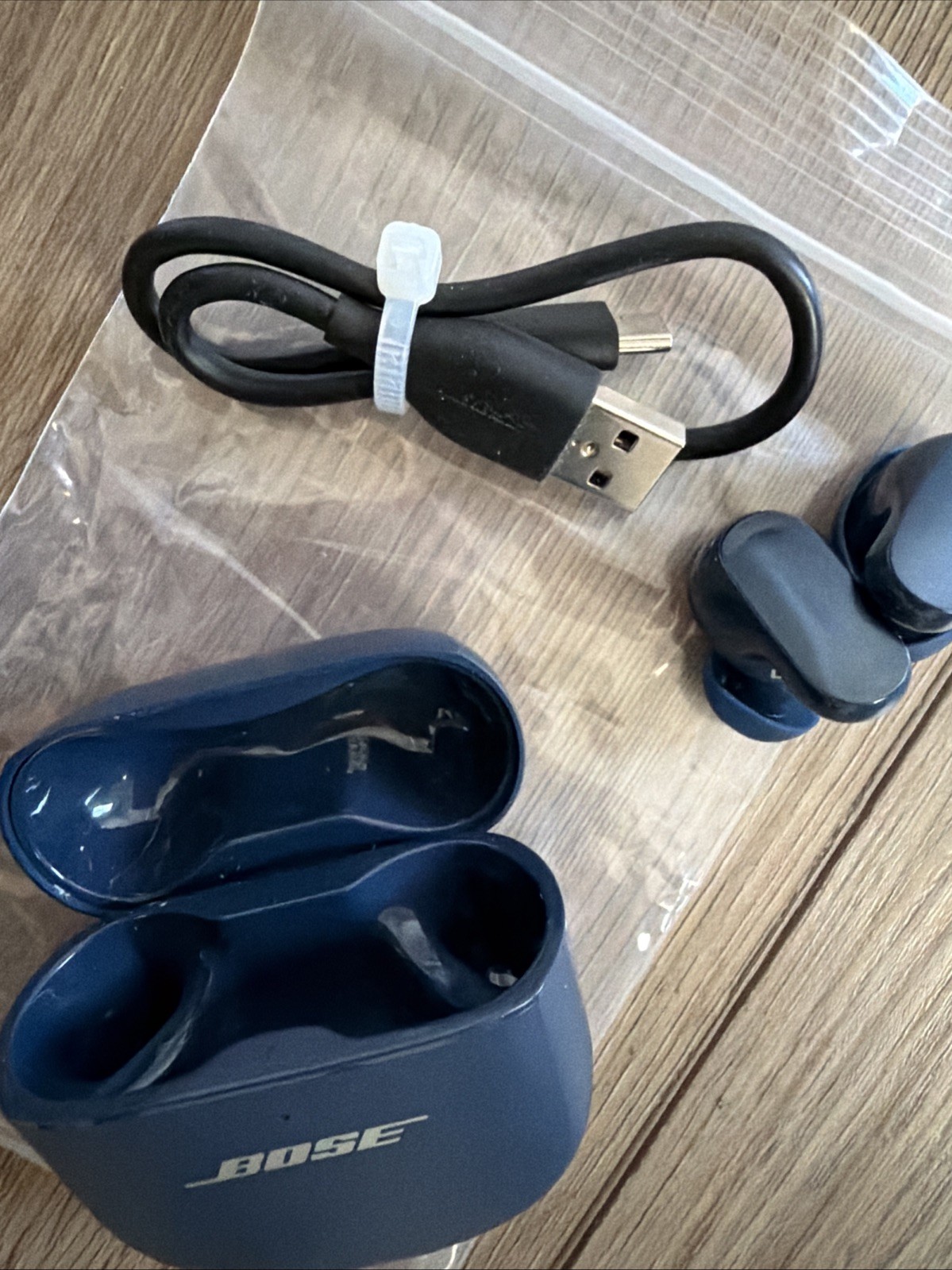 Used Bose QuietComfort Ultra Earbuds Noise Cancelling Bluetooth Lunar Blue InEar