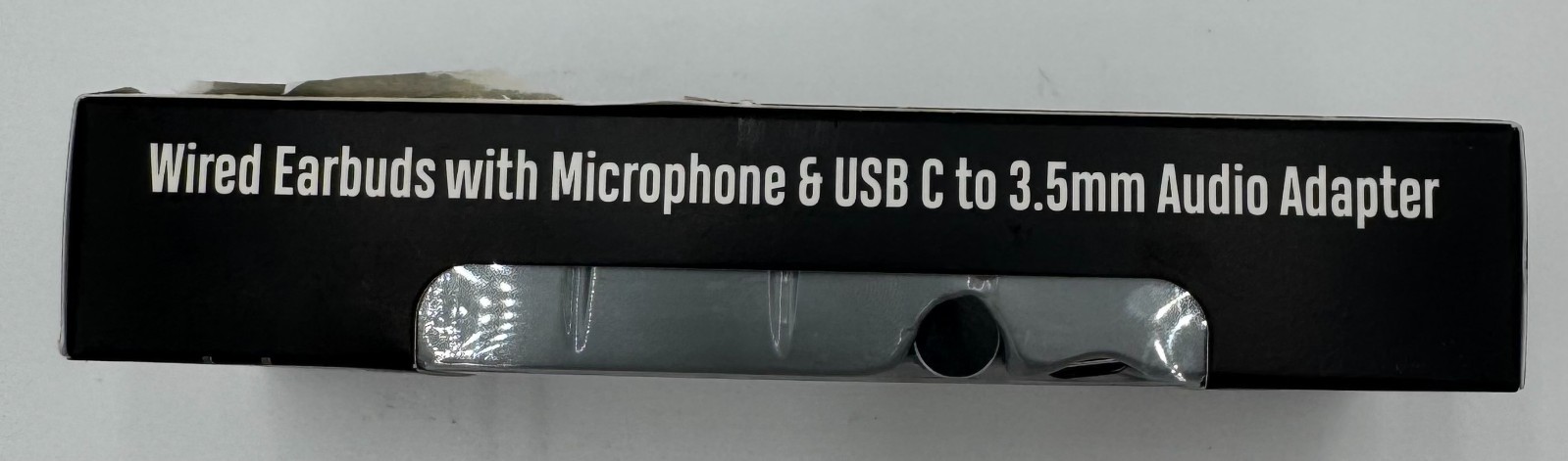 Wired Earbuds w/ USB-C to 3.5mm Audio Adapter NEW Black In-Ear Headphones