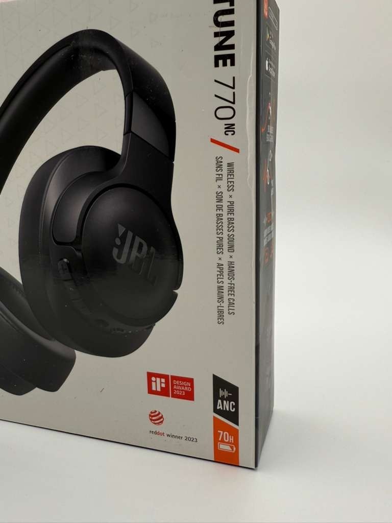 JBL Tune 770NC Adaptive Noise Cancelling Wireless Headphones Over Ear Black New