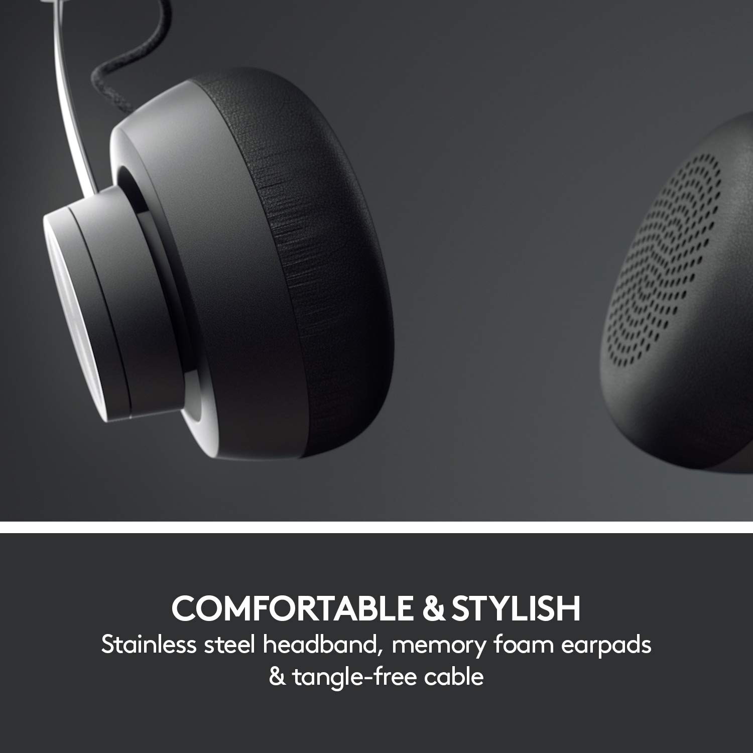 Black Zone Wired Headphones with Noise Cancelling Dual Mic for Clear Calls