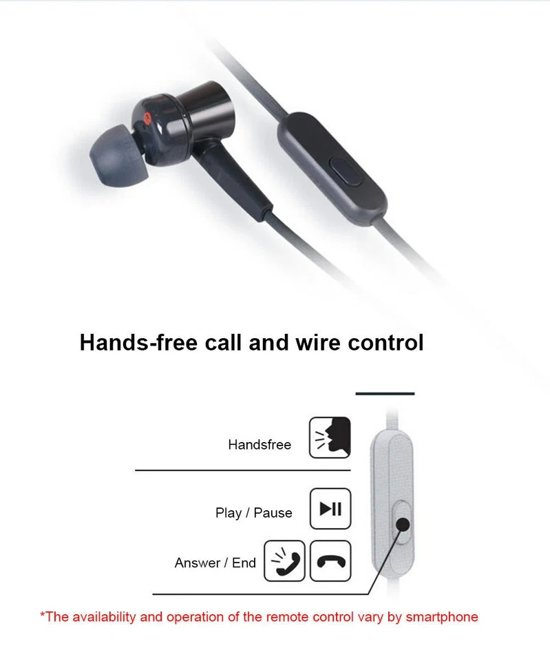 For SONY MDR-XB75AP Bass Booster In-Ear Headphones with In-Line Mic Black
