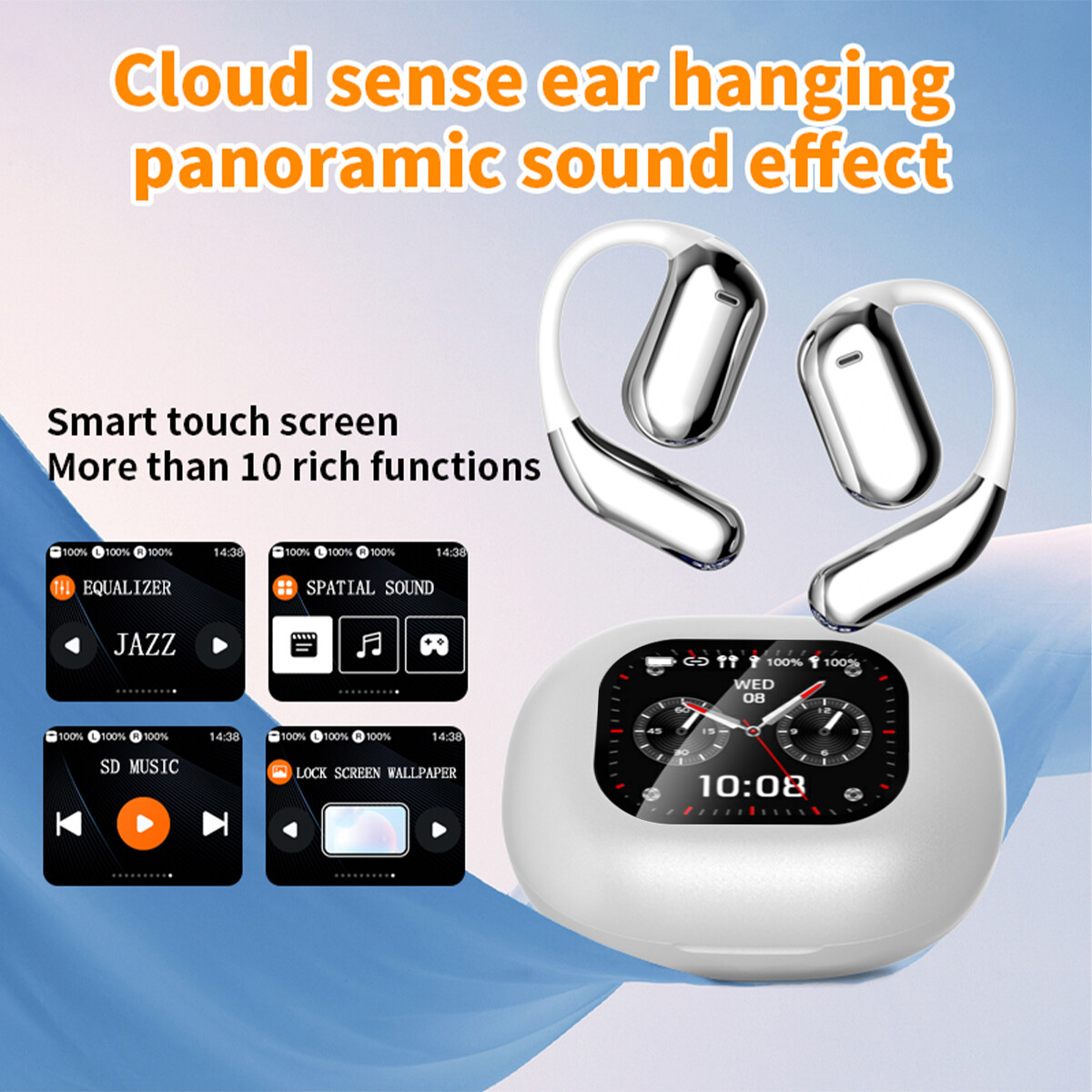 Xp2 Over The Ear Earbuds Noise Cancelling Bluetooth 5.4 Wireless Open Earphones
