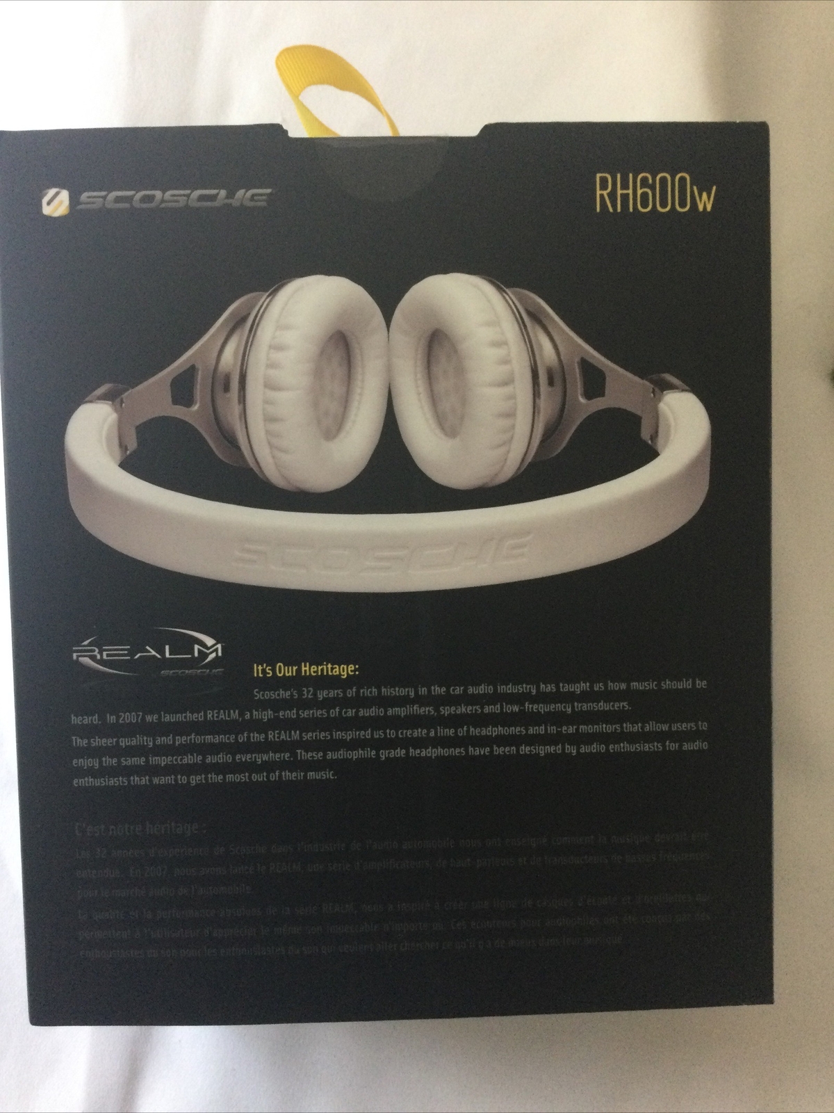 REALM SCOSCHE RH600bk REFERENCE GRADE ON EAR HEADPHONES NIB