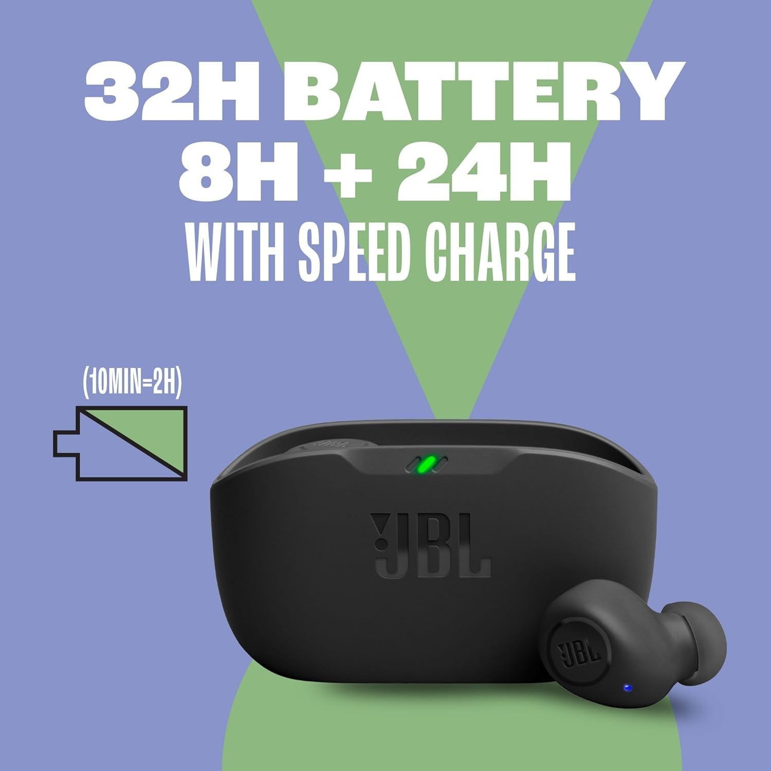 JBL Vibe Buds, True Wireless Earbuds (Black), Water and Dust Resistant