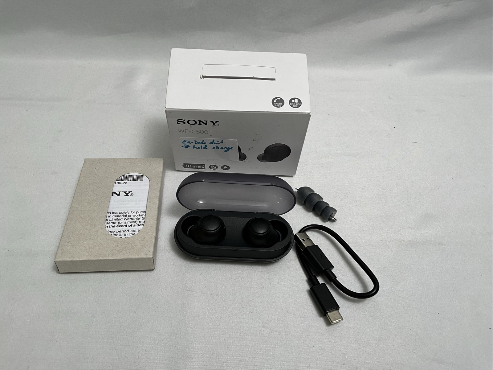 WON’T CHARGE Sony WFC500/B Truly Wireless In-Ear Bluetooth Headphones with Black