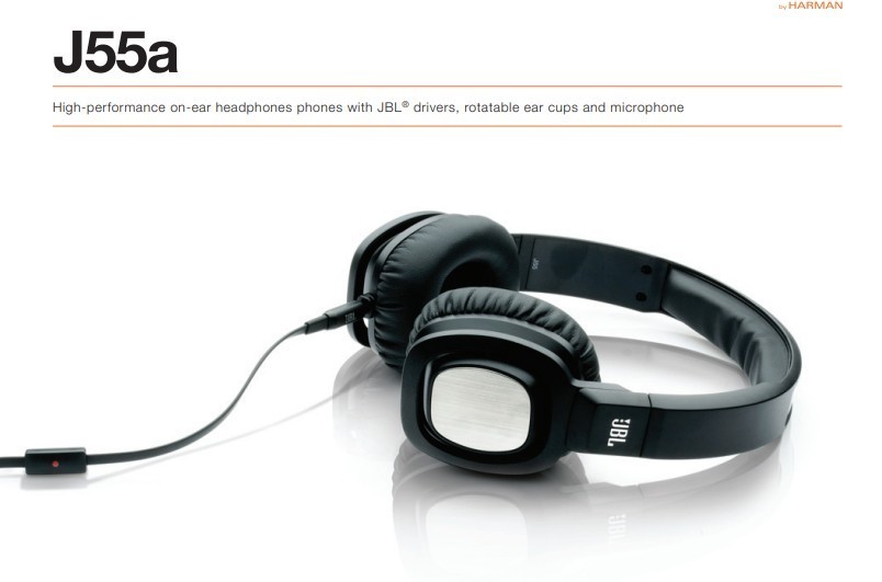 JBL J55a On-Ear Wired Headphones w/ Mic Remote New In Box Black