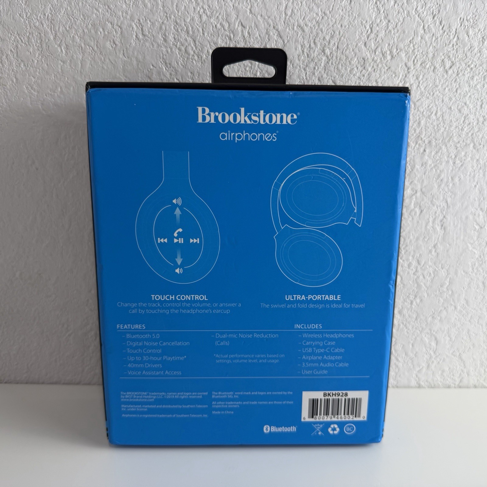 Brookstone Airphones Wireless Noise Cancelling Headphones BKH928