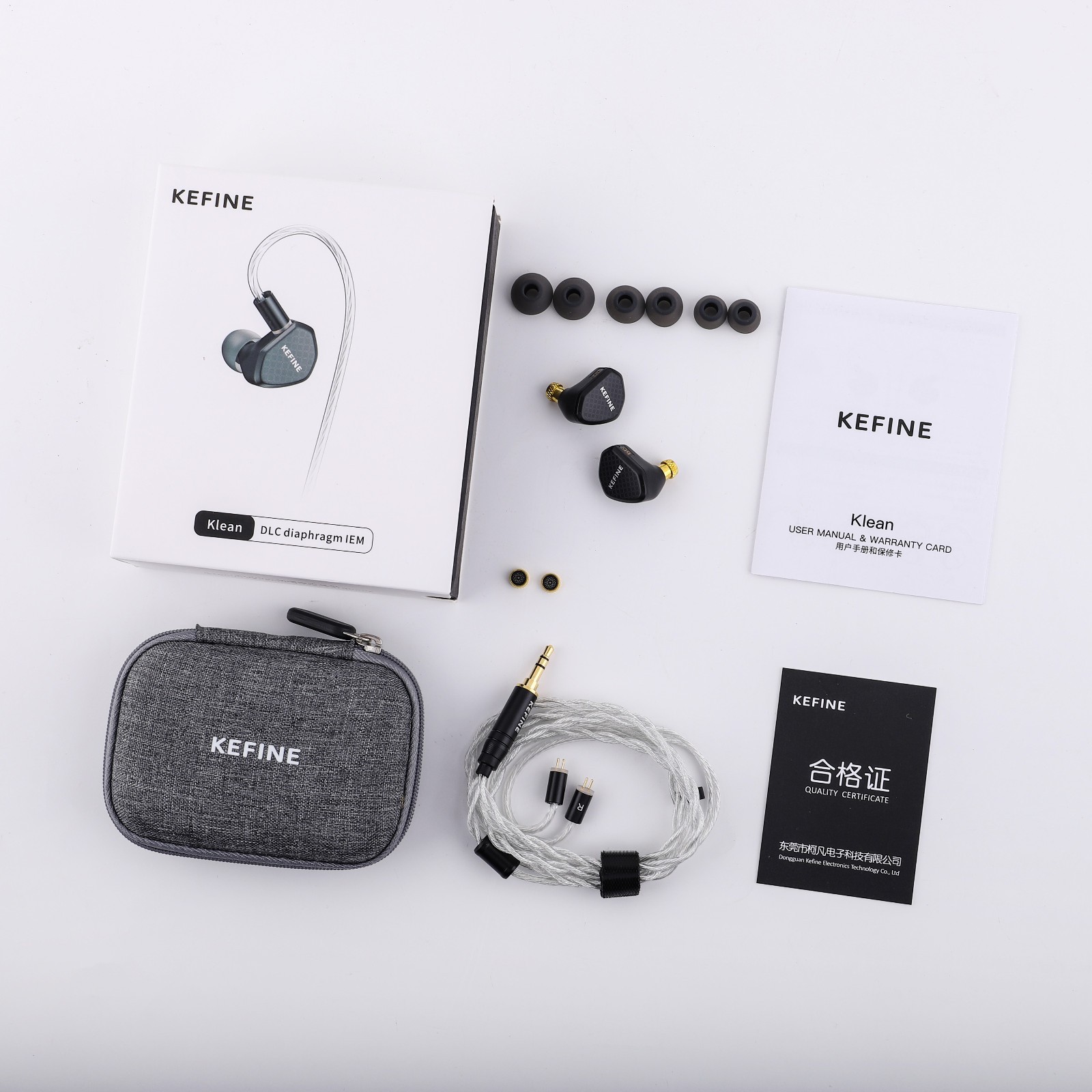 Kefine Klean 10mm DLC Diaphragm Dynamic Driver IEM Wired Earphones