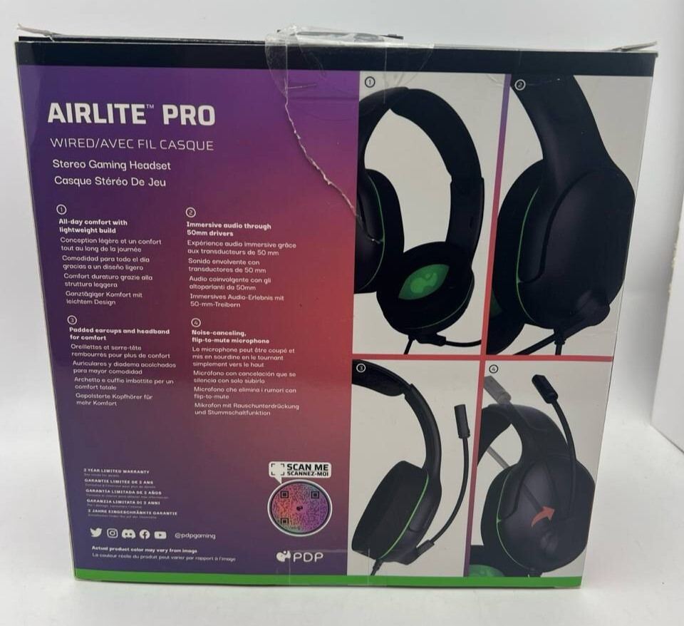 PDP Airlite Pro Wired Gaming Headset Over the Ear Headphones for Xbox One X S PC