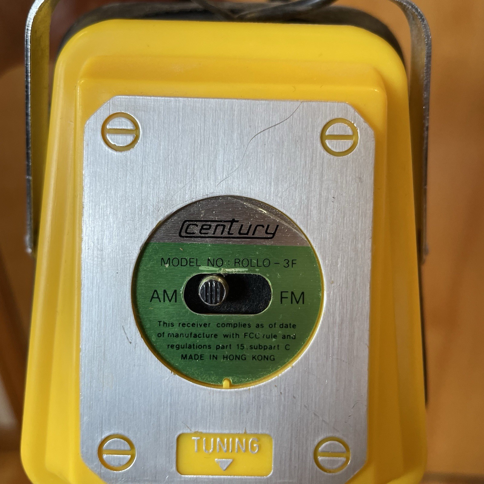 Vtg Century Rollo-3F AM/FM Radio Headphones Retro Yellow Space Age 80s