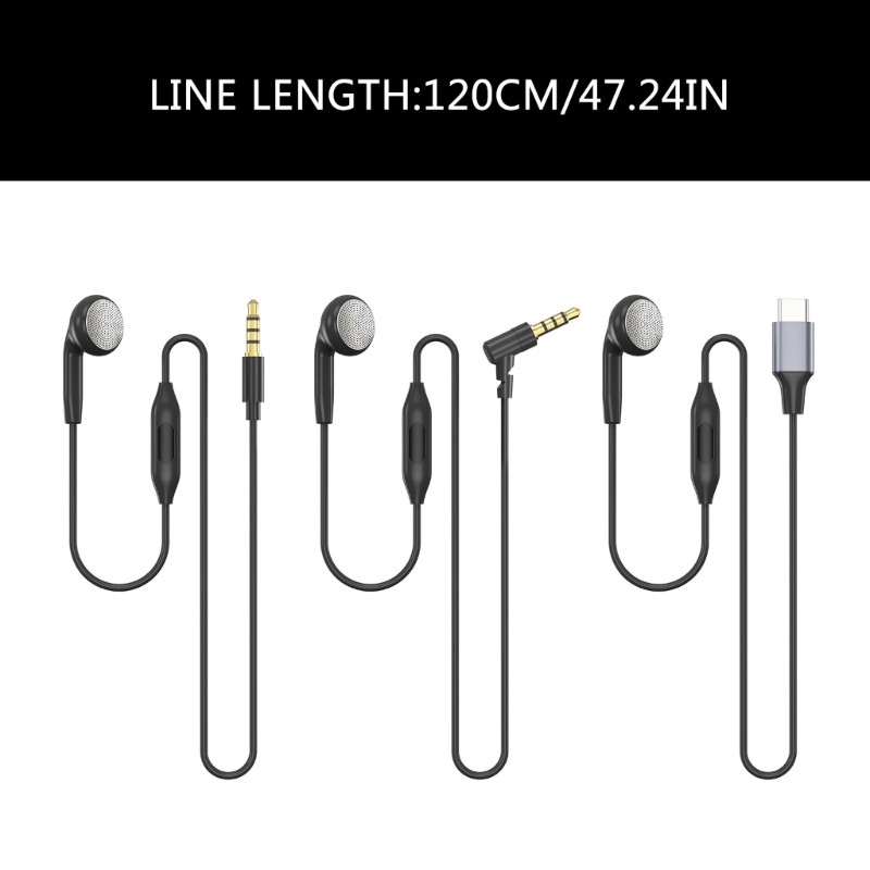 Single Side Earbud Headphone with Microphone 3.5mm/Type C for One Ear Listenings