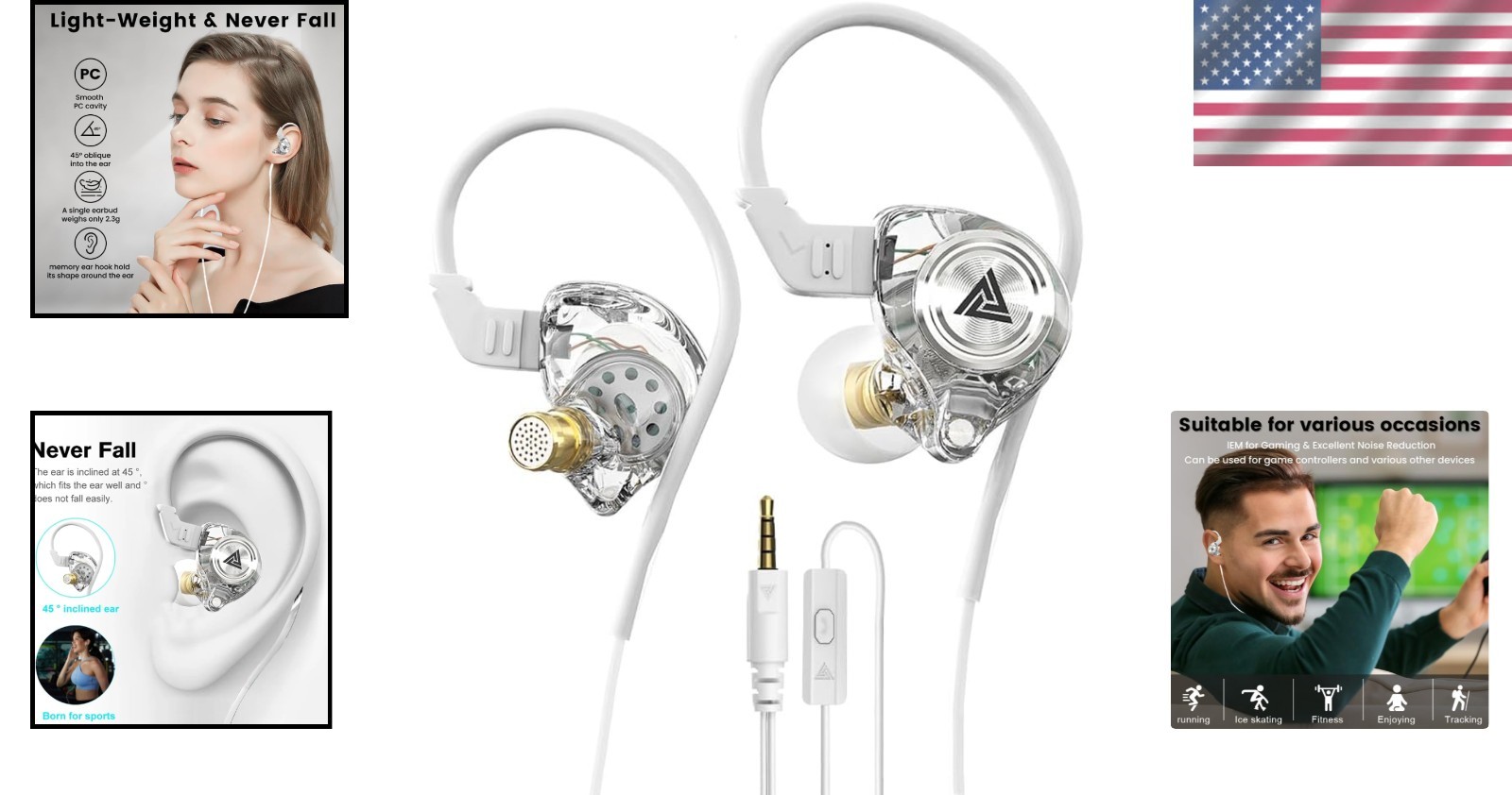 HiFi Wired Earbuds AK3FILE with 10mm Driver – Ideal for Gaming and Video Calls
