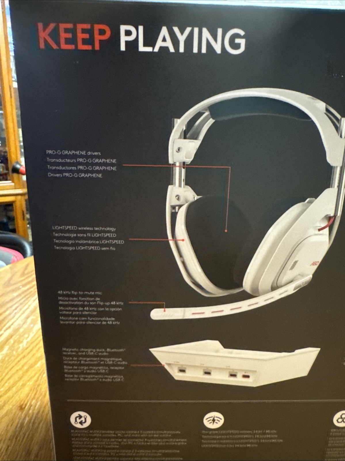Astro A50 Lightspeed + Base Station Wireless Bluetooth Gaming Headphones (White)