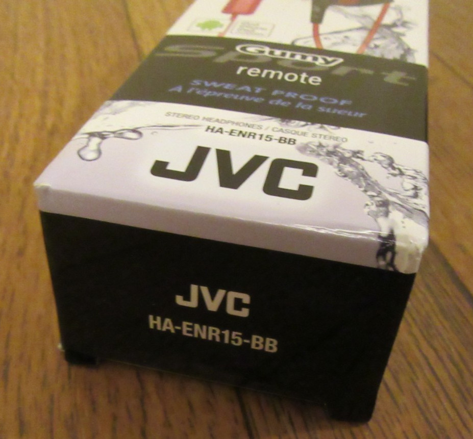 JVC HA-ENR15-BB Gumy Sport Stereo Headphones Black Red Sweat-Proof Mic/Remote