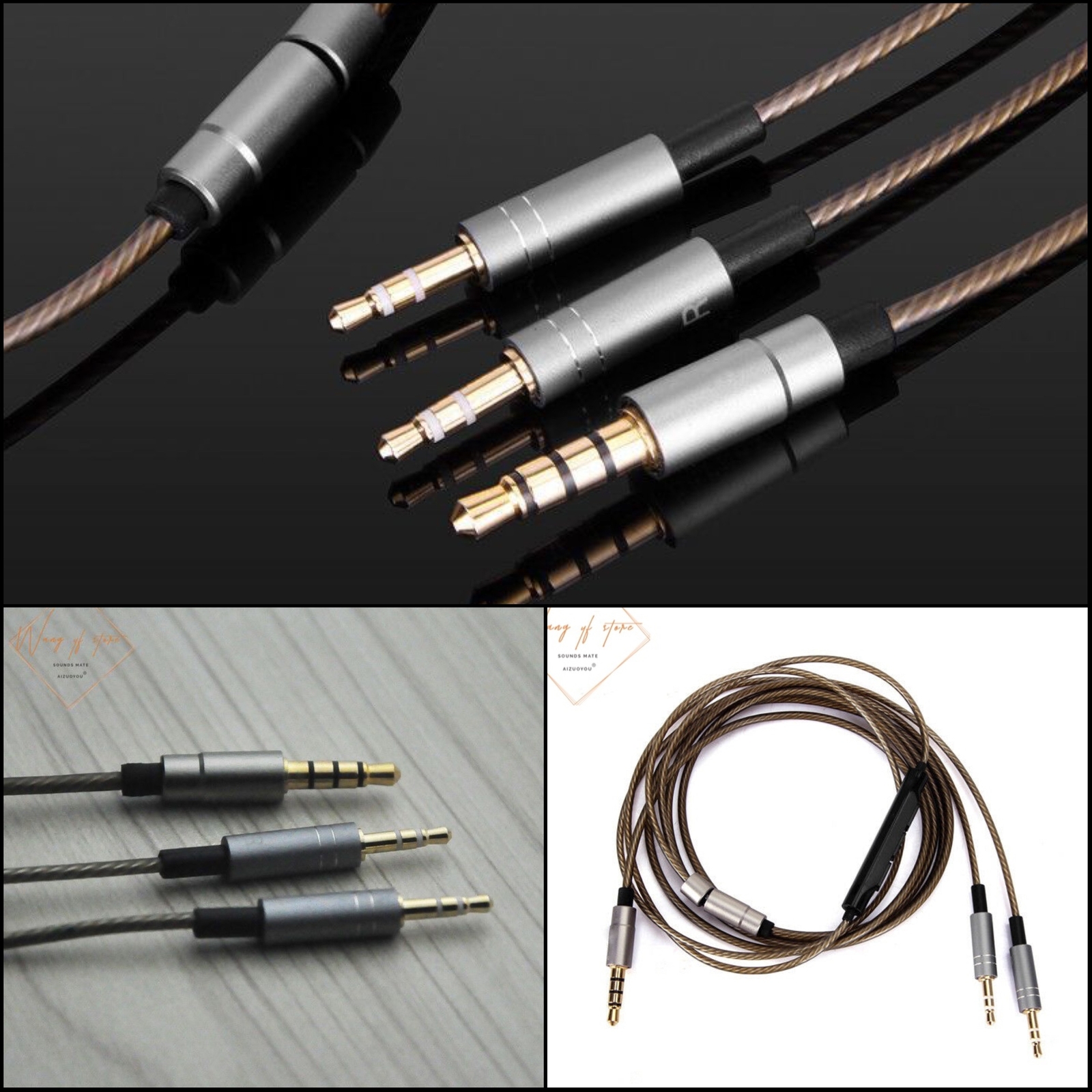 Audio Cable With Mic For 1MORE Triple Driver Over-Ear Headphones H1707