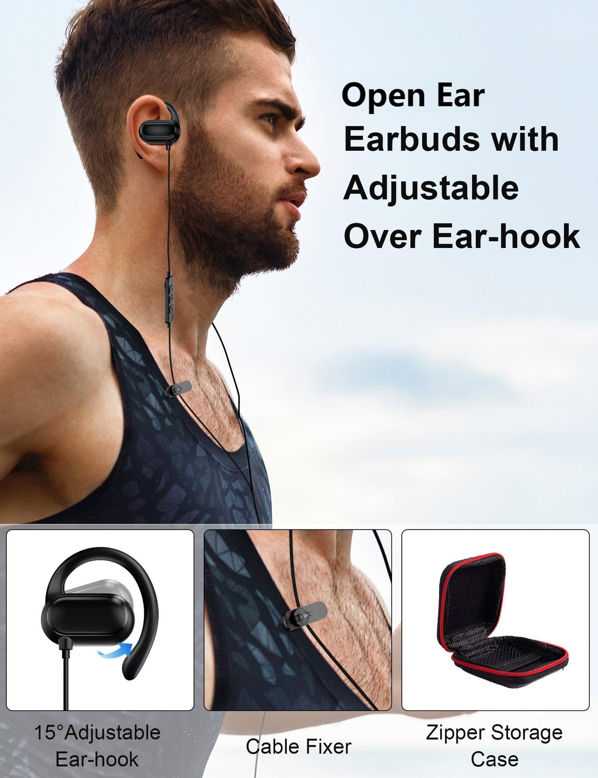 Topaux Usb Type C Headphone Open Ear Adjustable Over Ear Hook Headset School