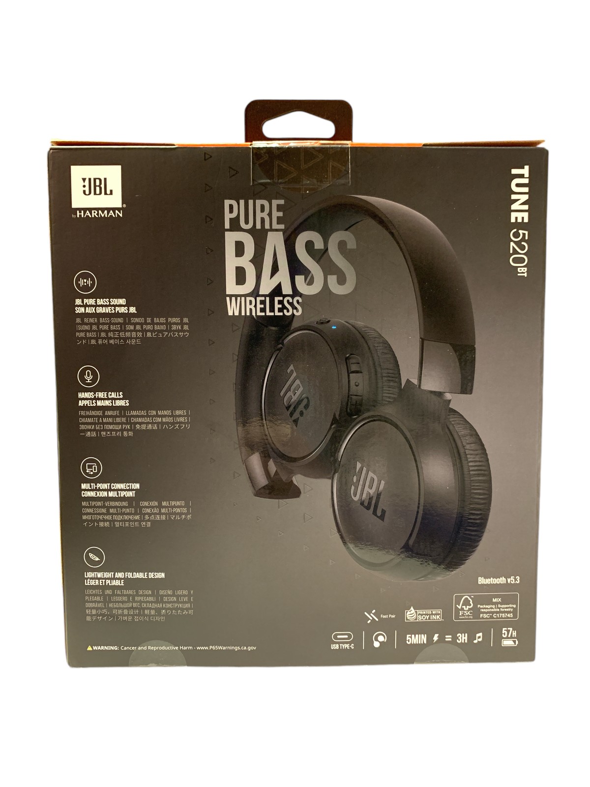 JBL Tune 520BT Bluetooth Wireless On-Ear Headphones – Black