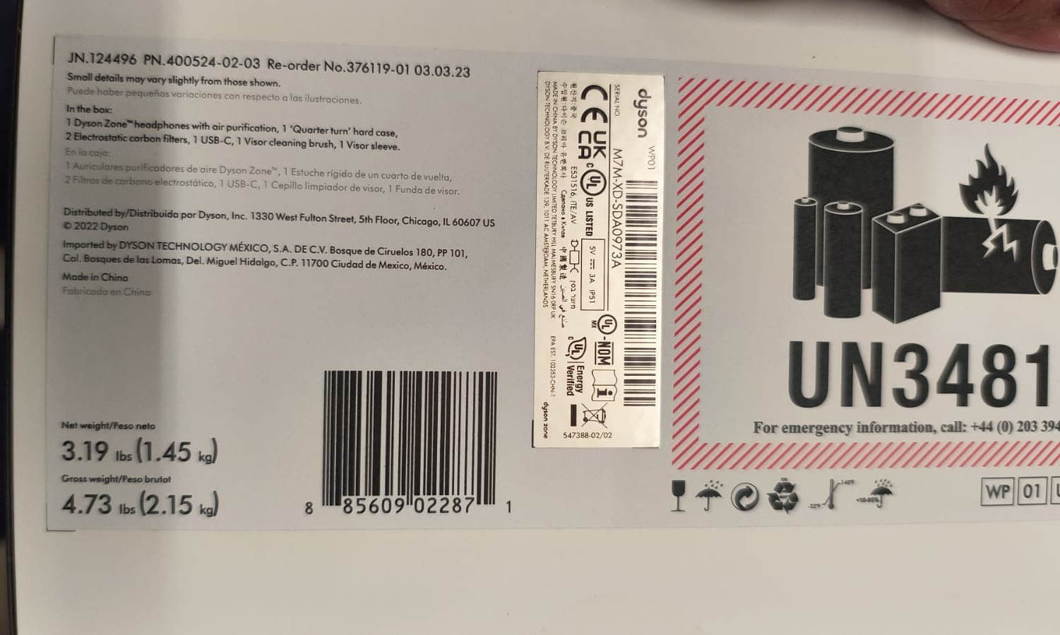 Dyson Zone noise-cancelling headphones WP01 – ULTRA BLUE – New , P2